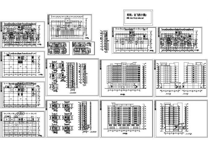 12层板式商住楼设计建筑施工cad图纸（含地下一层，共十五张）_图1