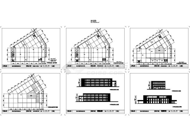 3层4932平米某外国语学校中学部食堂建筑方案Cad设计图-图一