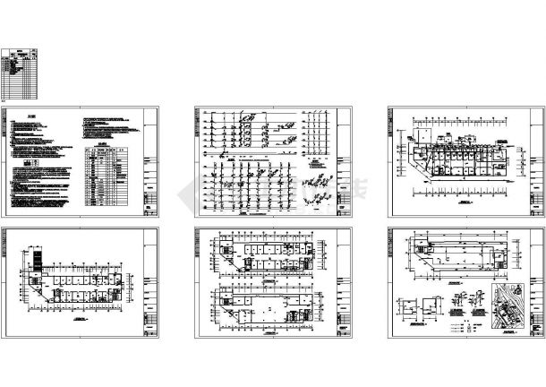 6层3889㎡医院病房综合楼给排水设计cad施工图-图一