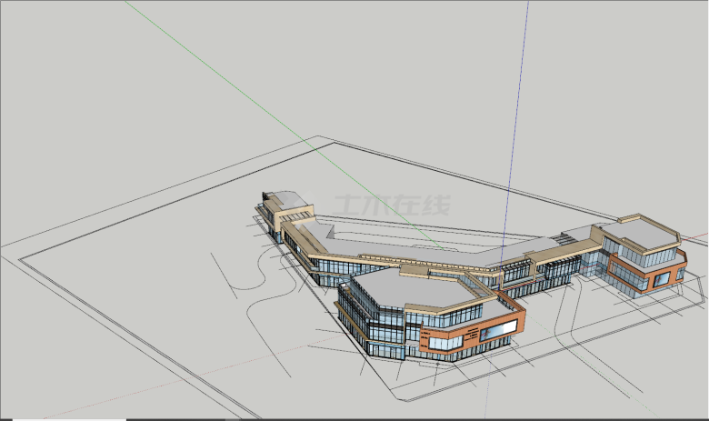 现代三角区商业区完整版su模型-图二