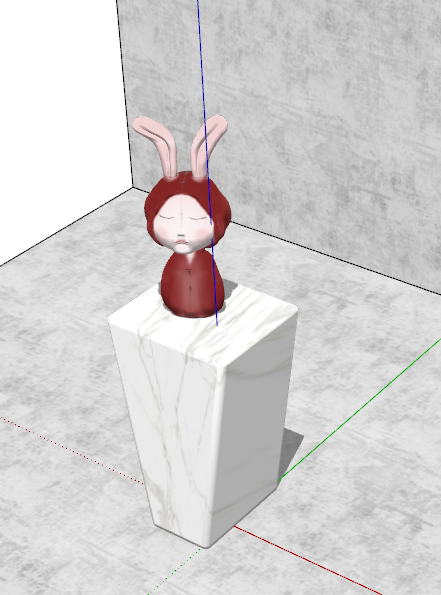 现代个性红色创意天使兔女郎摆件su模型-图二