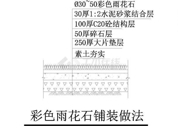 彩色雨花石铺装做法cad详图设计-图一