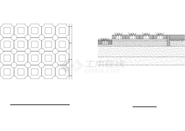 某小区停车坪嵌草砖铺装做法CAD参考图 -图二