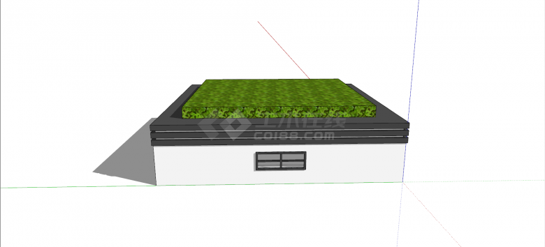正方形混凝土材质景观树池su模型-图二