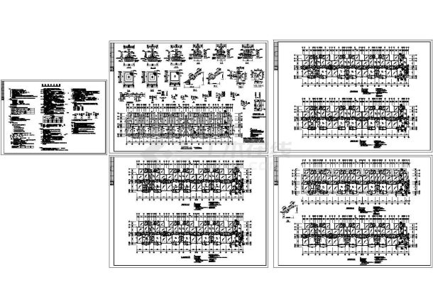 长67.35米 宽14.7米 6层砖混住宅楼结构施工平面图-图一