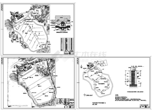 某垃圾填埋场渗滤液及填埋气体收集系统设计cad全套施工图（甲级院设计）-图一