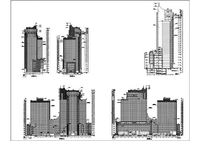 财富广场建筑设计详细立面施工图_图1
