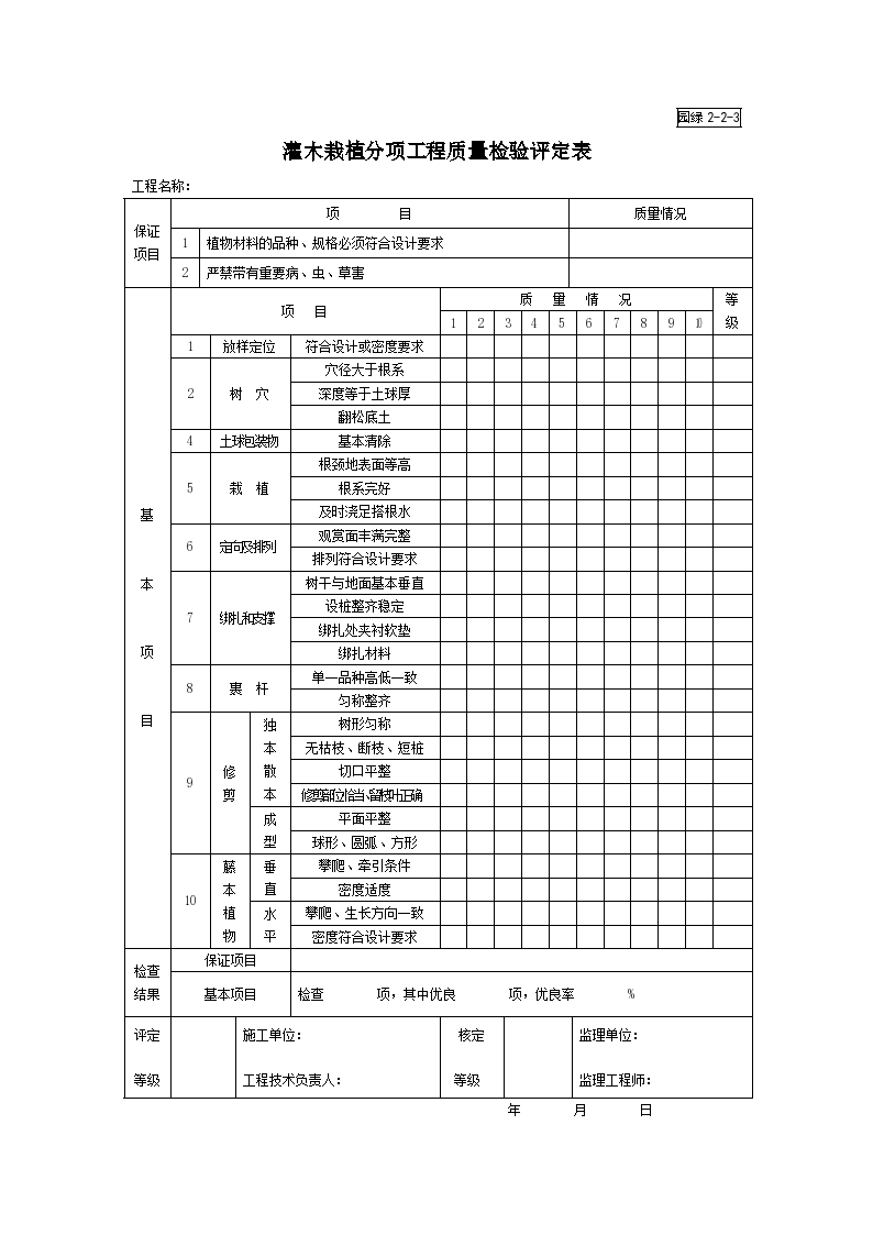 园林竣工资料园绿2-2-3