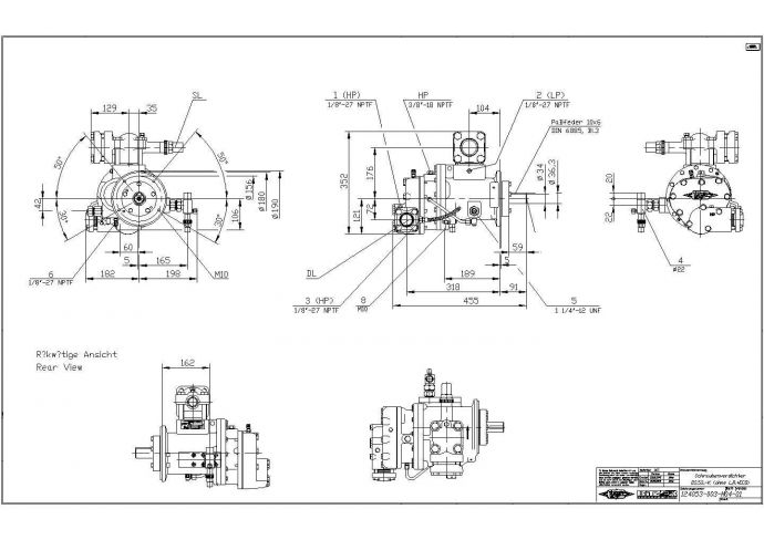 某地热泵单螺杆式压缩机cad详图_图1