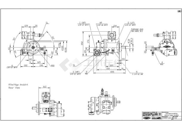 某地热泵单螺杆式压缩机cad详图-图二