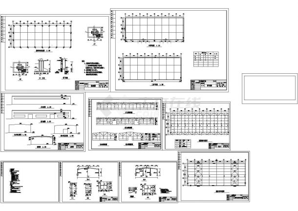 某972平米单层钢结构小厂房结构设计CAD施工图-图一