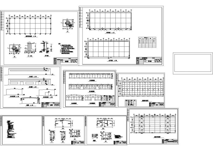 某972平米单层钢结构小厂房结构设计CAD施工图_图1