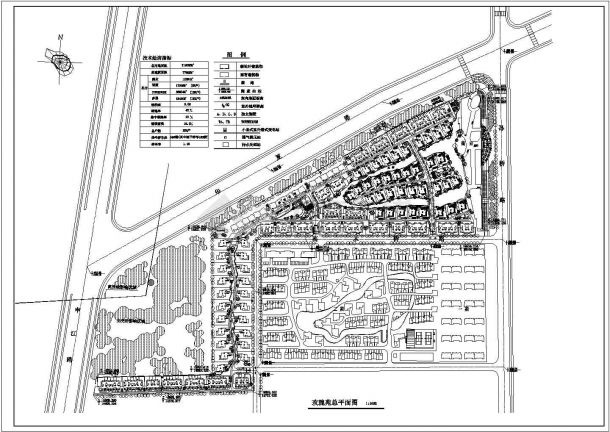 总用地面积119086平米别墅区规划设计总平面图 含技术经济指标（某甲级院设计）-图一