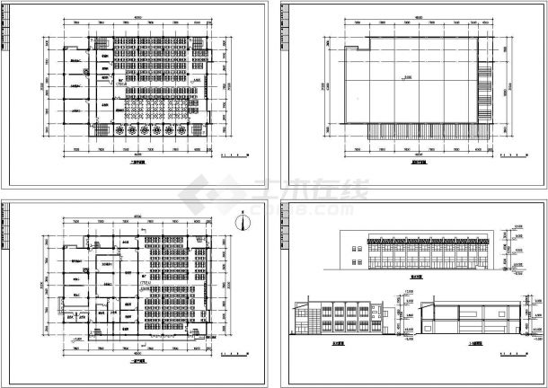 某二层食堂建筑设计图方案CAD图纸设计-图一