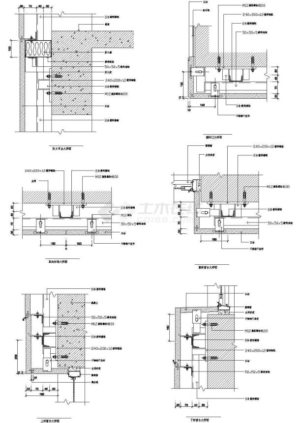 各式各样的花岗岩干挂节点汇总图1CAD施工图设计-图一