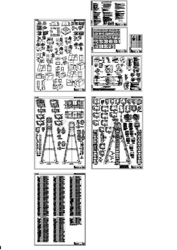 某地区70米高主井钢井架结构设计施工图-图一