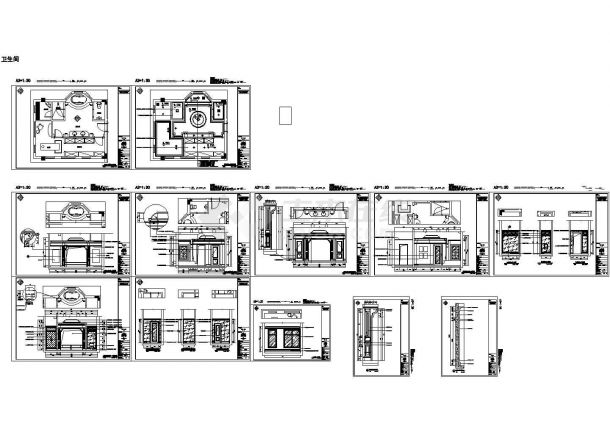 天津某地区3层美式风格别墅建筑设计CAD施工图-图一