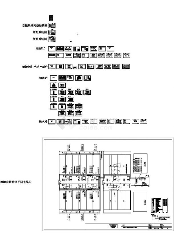 [广东]某水厂自动控制系统全套CAD设计图纸-图一