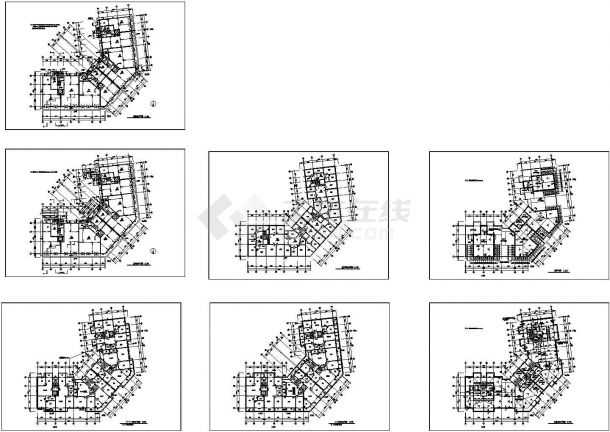 11层蝶形商住楼建筑设计图（3个CAD）-图一