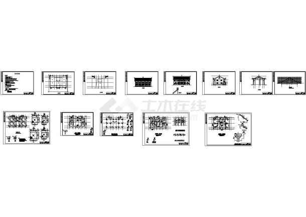 某景区园林殿阁古建施工图-图一