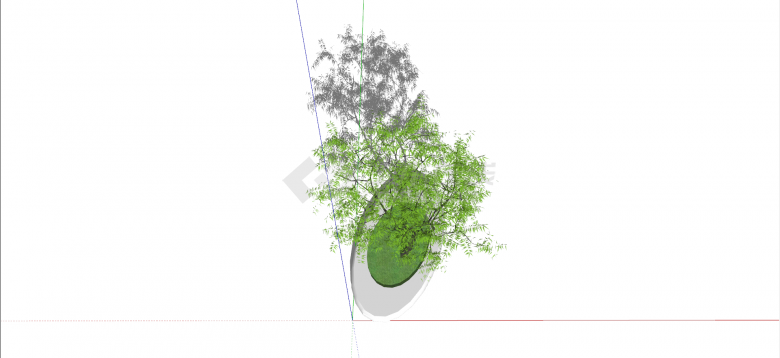 椭圆形树池坐凳su模型-图二