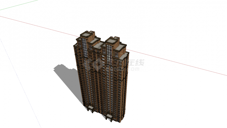 居住小区建筑高层su模型-图二