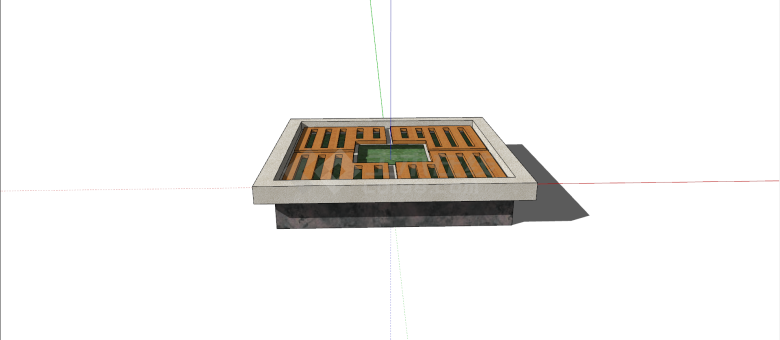 条格式方形花池坐凳su模型-图一