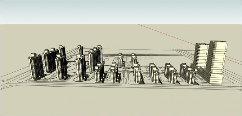 现代住区规划设计su模型-图二