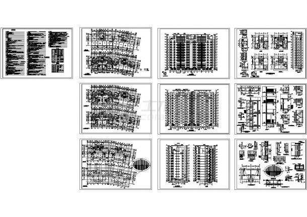 杭州十三层小高层建筑设计cad施工图，共16张-图一
