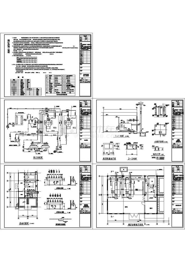 学院新校区新建锅炉房施工设计cad图，含设计说明-图一