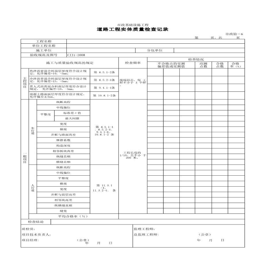 道路工程实体质量检查记录-图一