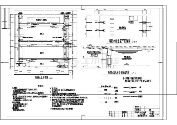 某厂给排水总平面设计CAD施工图-图一