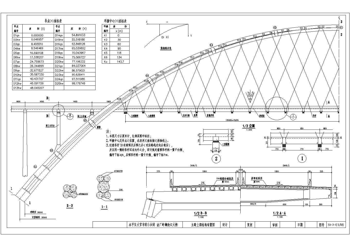 某300m集束钢管混凝土拱桥提篮拱桥CAD设计节点图