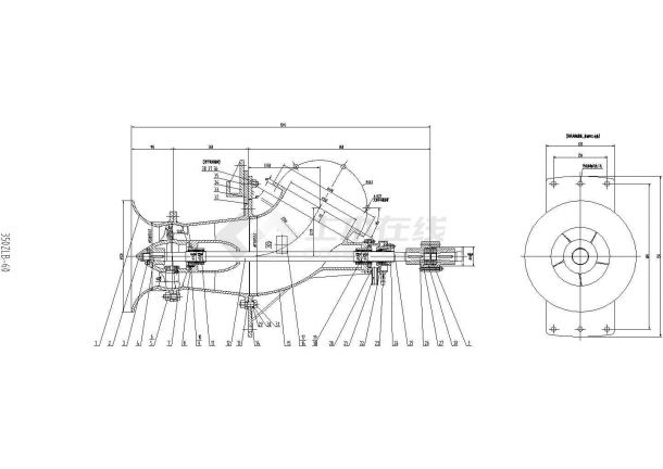 某立式轴流泵装配图平面设计套图-图二