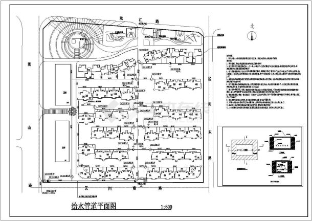 某区大型室外给排水结构cad方案图-图二