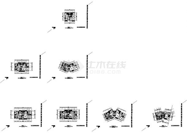 多层框剪结构建筑CAD图纸设计-图二