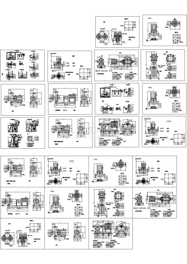 25种常用水泵样式CAD图-图一