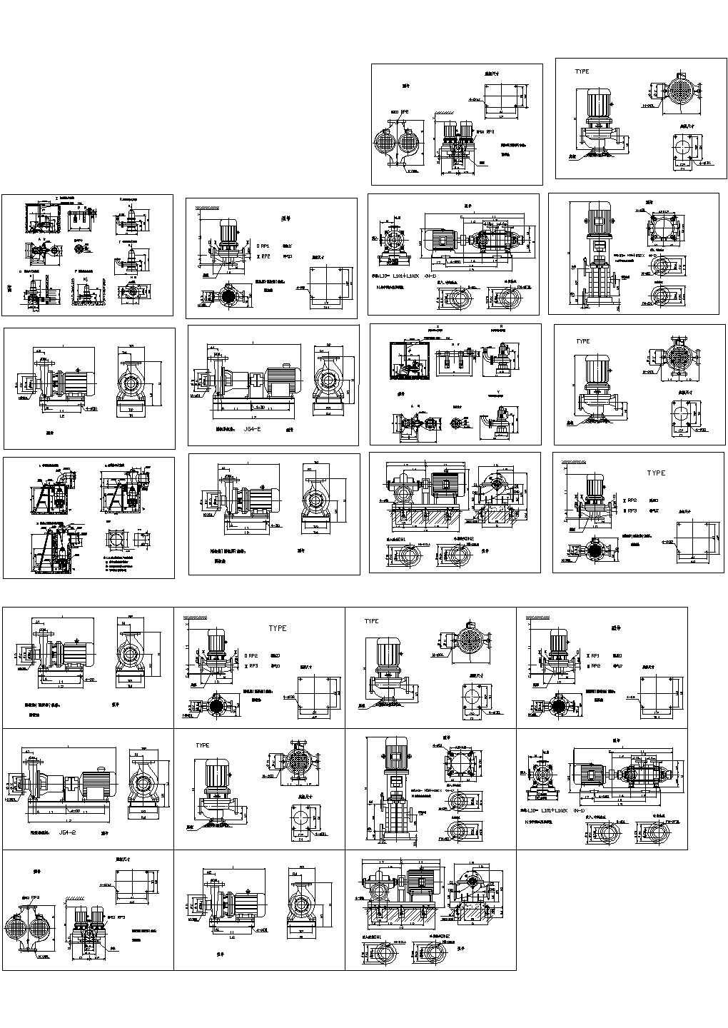 25种常用水泵样式CAD图