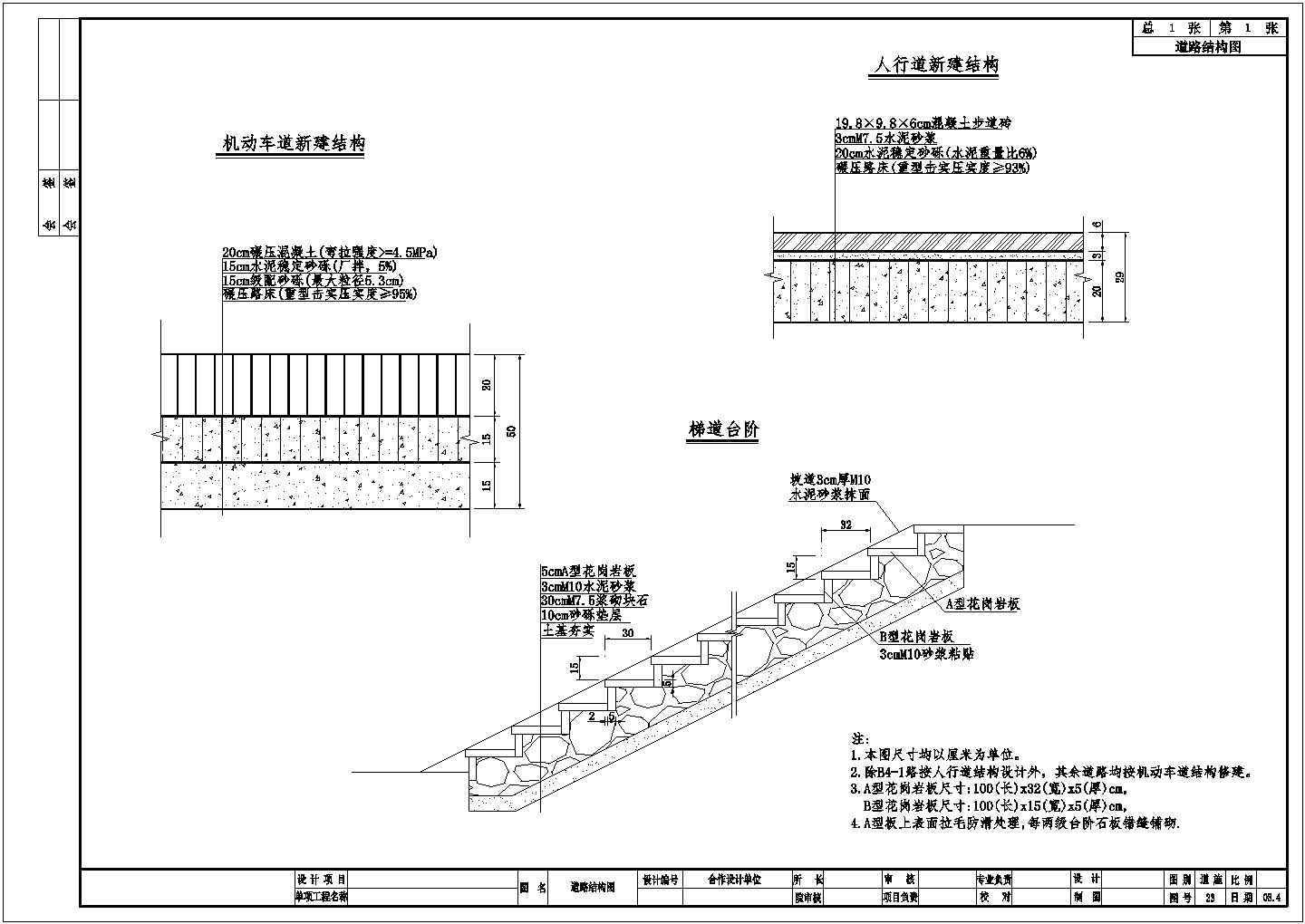 市政小区与环路连接道路工程道路结构节点详图