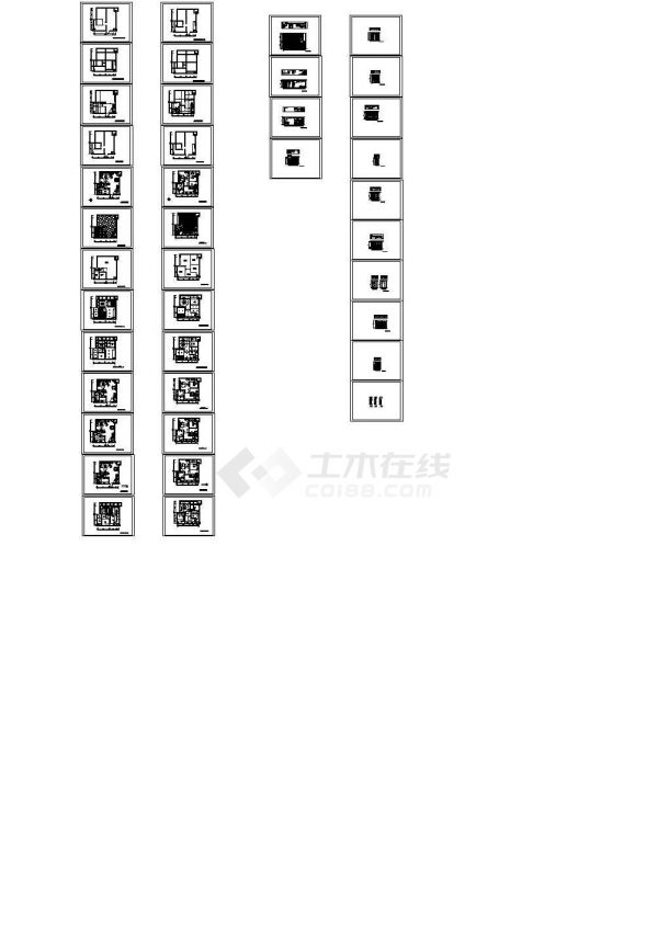 二层欧式别墅装修施工cad图(含效果图，共四十张)-图一