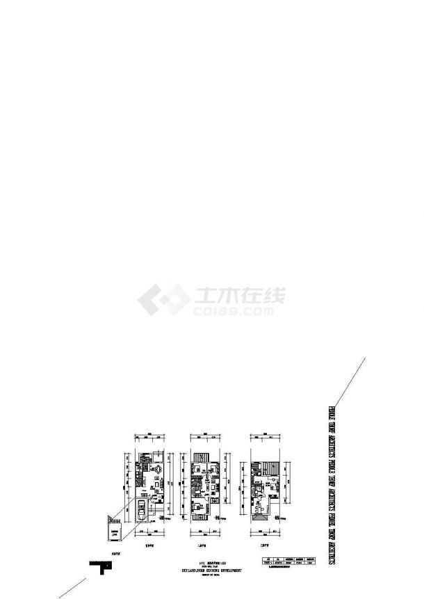 北京天地人居小区3层联排别墅建筑设计CAD施工图-图一