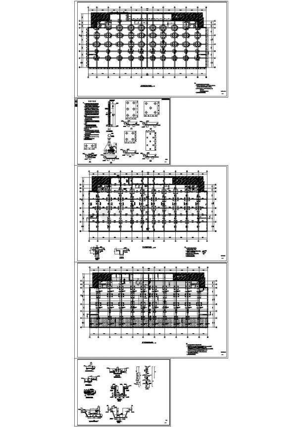 某商场地下车库基础及详图cad图纸-图一