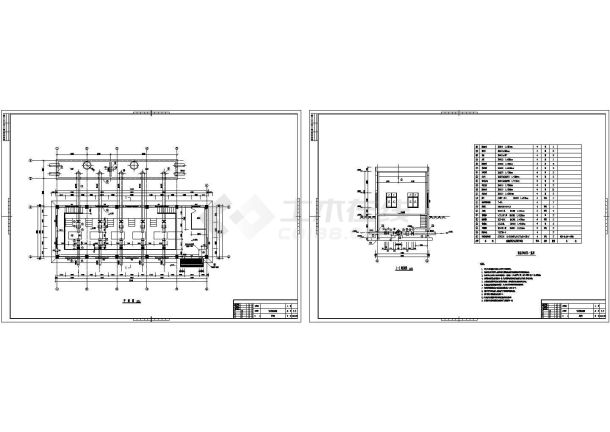 某中水－送水泵房平剖面详细施工图-图一