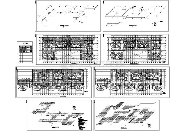 河北某高层住宅小区单层地下车库给排水设计图（CAD，8张图纸）-图一