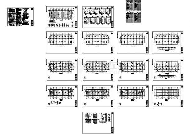 4层钢混框架结构办公楼结构全套施工图（CAD，20张图纸）-图一