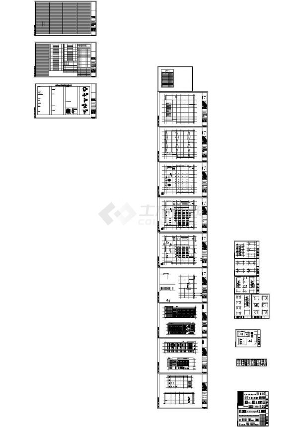 3层钢混框架结构大学食堂建筑施工图Cad设计图-图一