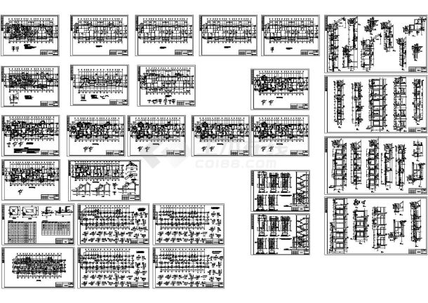 某6层异型柱框架结构住宅楼设计cad全套结构施工图【甲级院设计，28张图】-图二