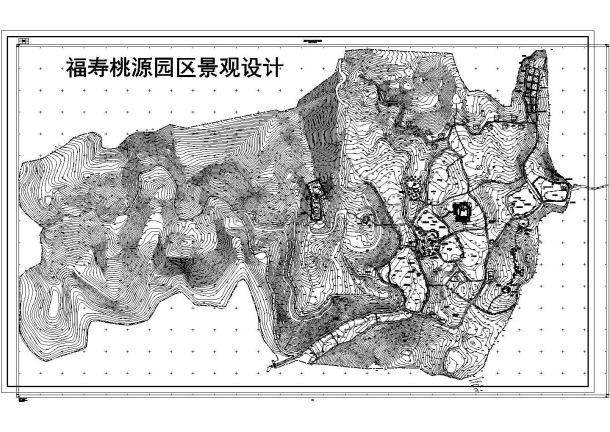 福寿桃源园区农家乐绿化景观规划设计建筑施工cad图纸-图一
