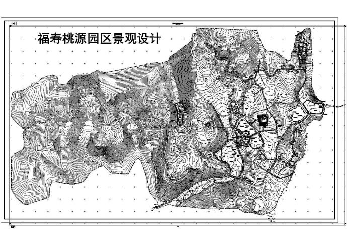 福寿桃源园区农家乐绿化景观规划设计建筑施工cad图纸_图1