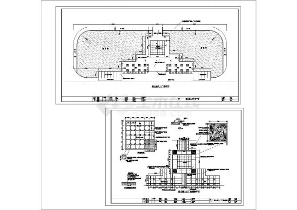 亚洲广场环境规划设计建筑施工cad图纸，共二张-图一